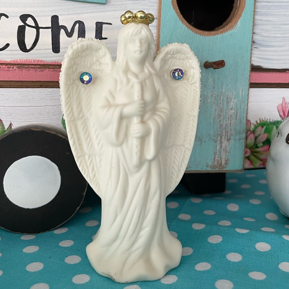 Angel Figurine with Gold Accents